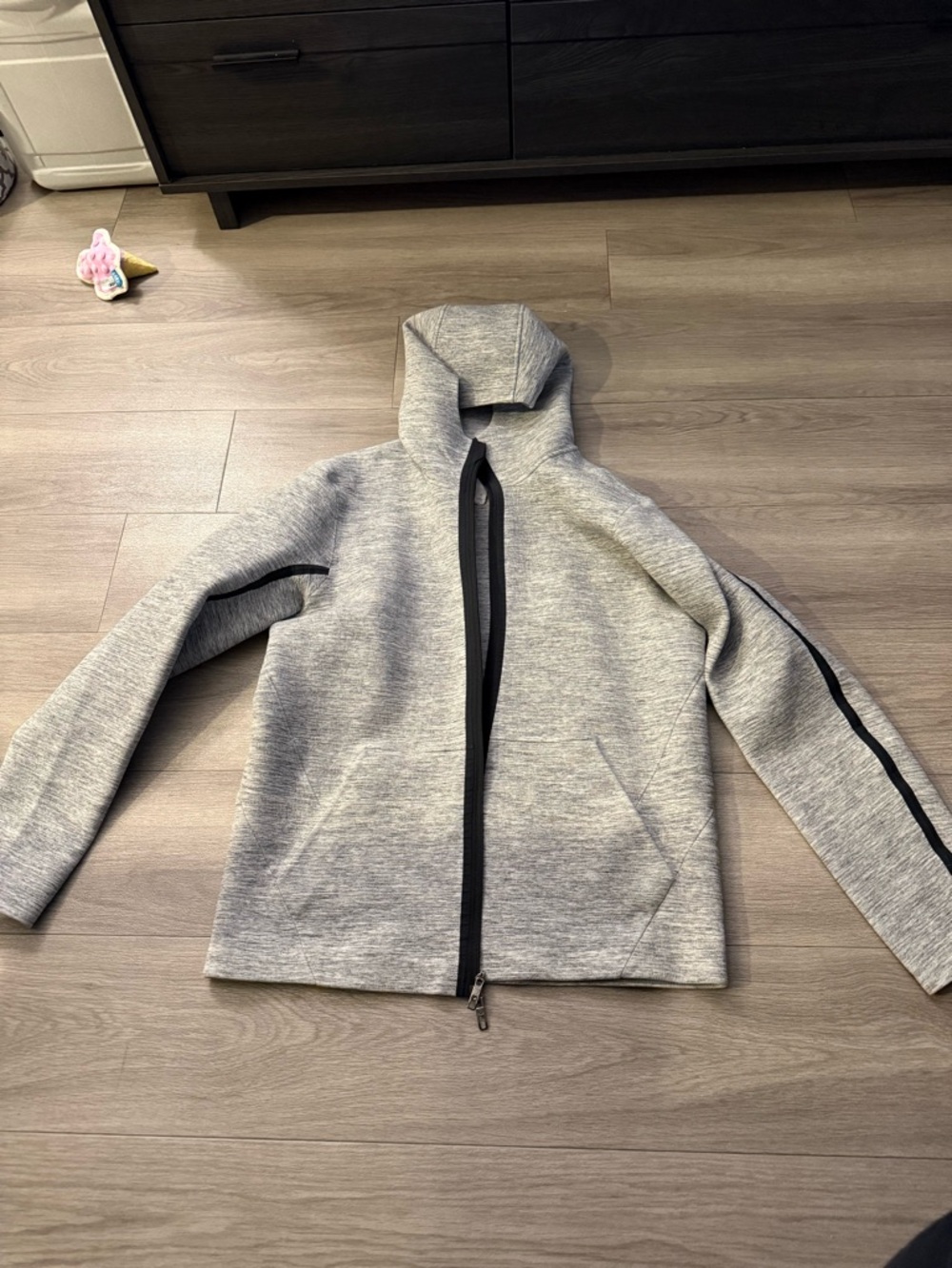 lululemon athletica Heather Gray Full-Zip Hoodie with Black Trim